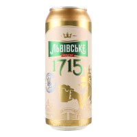 Пиво Світле 1715 4.5% Ж/Б 0.48Л Львівське