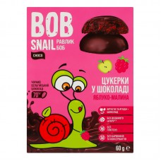 ЦУКЕРКИ НАТУРАЛЬНІ ЯБЛУКО/МАЛИНА/ЧОРНИЙ ШОКОЛАД 60Г BOB SNAIL