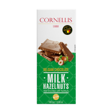 ШОКОЛАД МОЛОЧНИЙ З ЛІСОВИМ ГОРІХОМ 100Г CORNELLIS