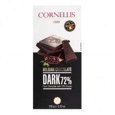 ШОКОЛАД ЧОРНИЙ 72% КАКАО 100Г CORNELLIS