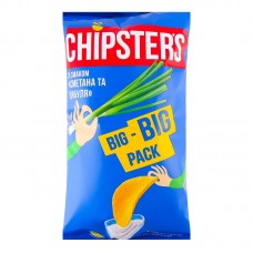 ЧІПСИ НАТУРАЛЬНІ СМЕТАНА/ЦИБУЛЯ 180Г CHIPSTERS