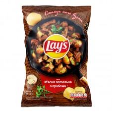 ЧИПСИ МЯСНА ПАТЕЛЬНЯ З ГРИБАМИ 60Г LAYS