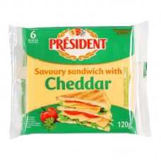 СИР ПЛ CHEDDAR Д/САНДВІЧ СКИБ 40% 120Г ПРЕЗИДЕНТ